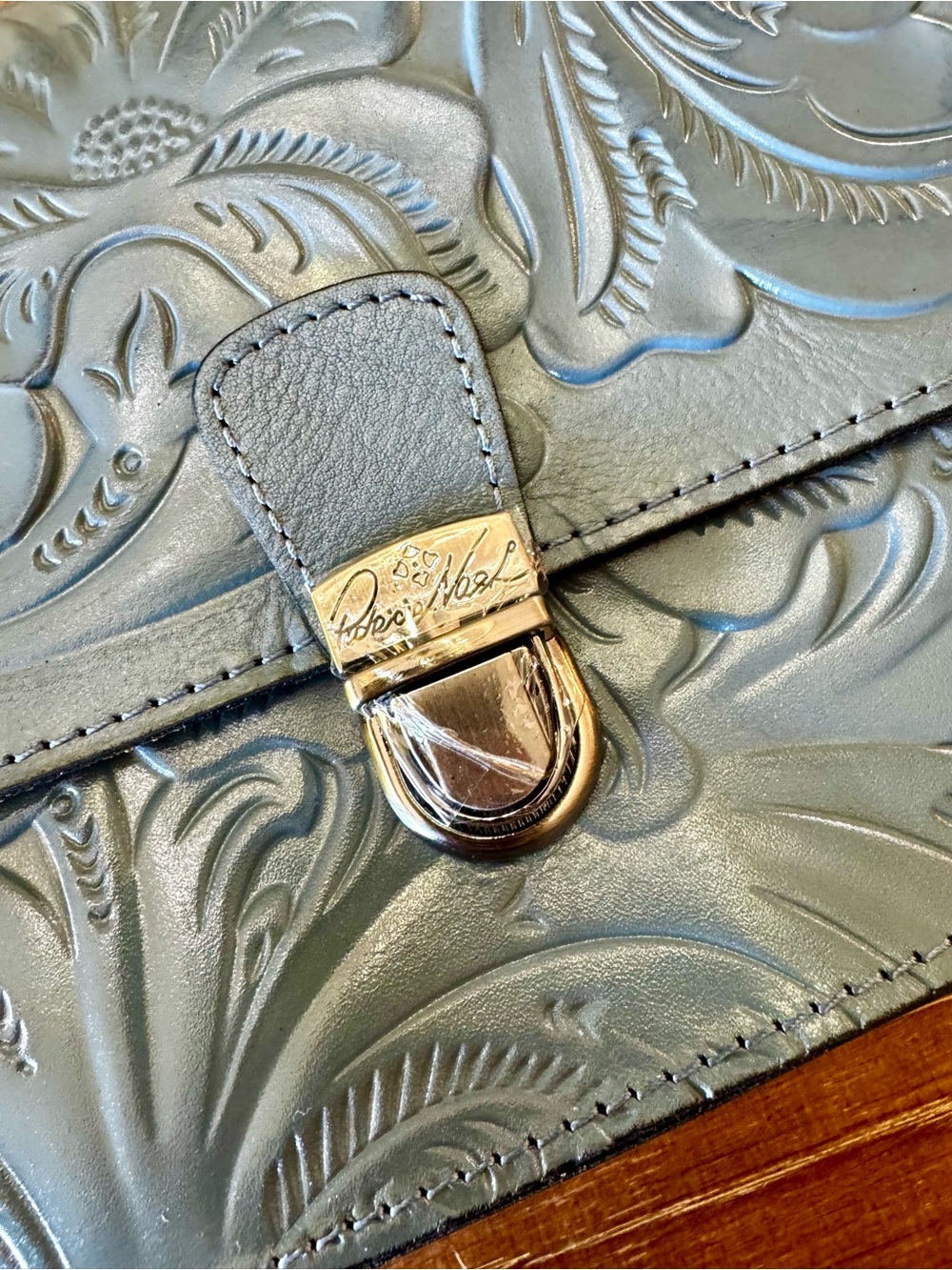 NWT Patricia Nash safflower blue Lanza crossbody bag - Picture 9 of 15